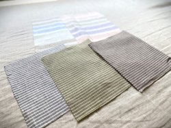 画像1: ［アウトレット数量限定］麻（リネン）100%フラットシーツ150x250cmボーダー
