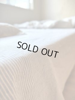 画像1: ［アウトレット数量限定］麻（リネン）100%ボーダーのフラットシーツ150x250cm