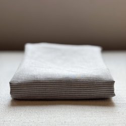 画像9: ［アウトレット数量限定］麻（リネン）100%ボーダーのフラットシーツ150x250cm