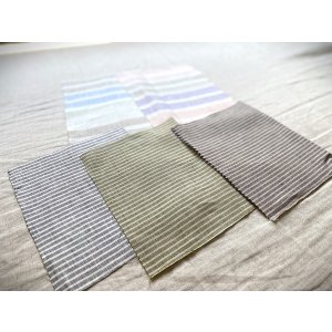 画像: ［アウトレット数量限定］麻（リネン）100%フラットシーツ150x250cmボーダー