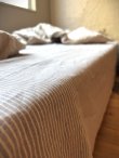 画像6: ［アウトレット数量限定］麻（リネン）100%ボーダーのフラットシーツ150x250cm