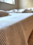 画像1: ［アウトレット数量限定］麻（リネン）100%ボーダーのフラットシーツ150x250cm