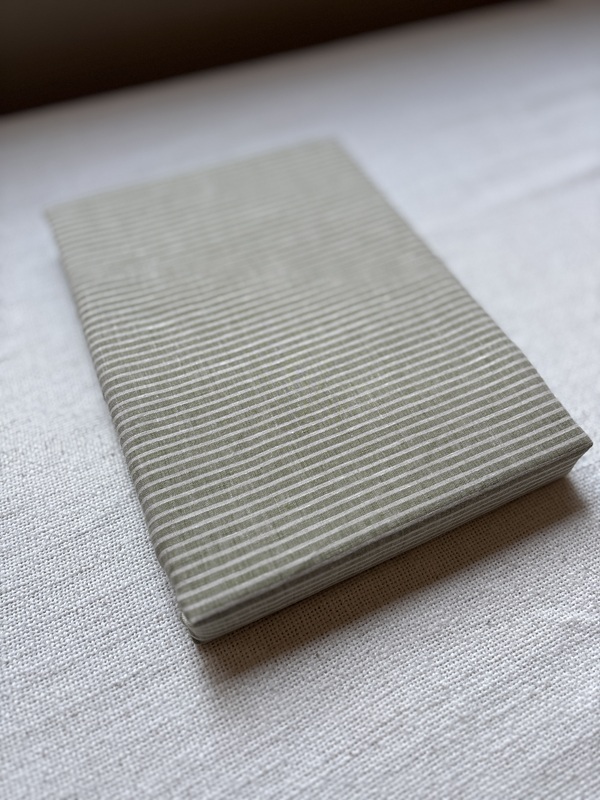 画像13: ［アウトレット数量限定］麻（リネン）100%ボーダーのフラットシーツ150x250cm