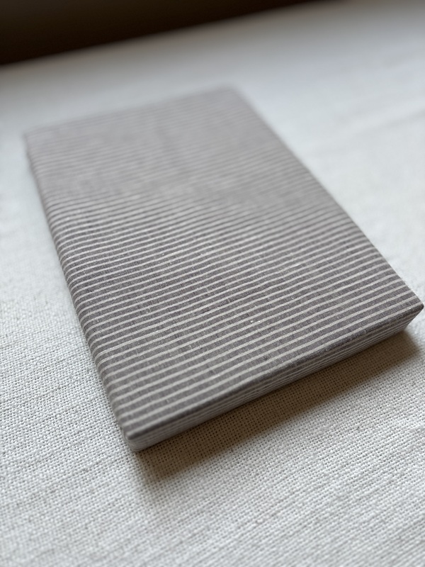 画像14: ［アウトレット数量限定］麻（リネン）100%ボーダーのフラットシーツ150x250cm